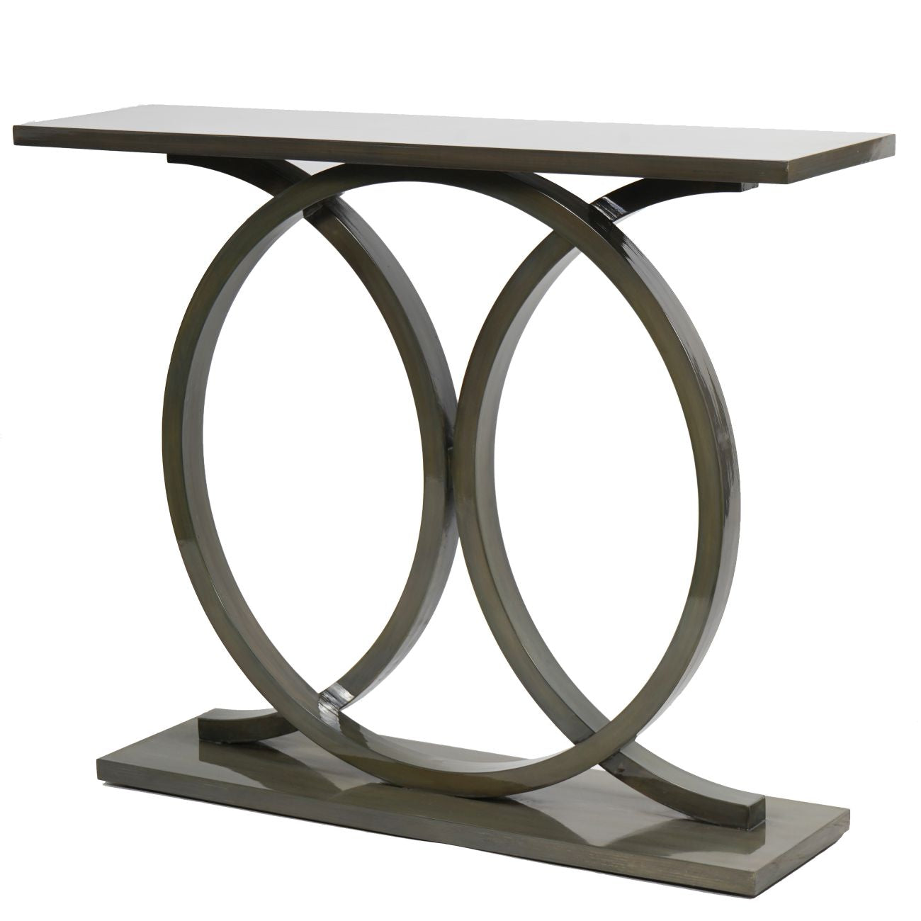 The Aureole Olive Lacquer Console Table