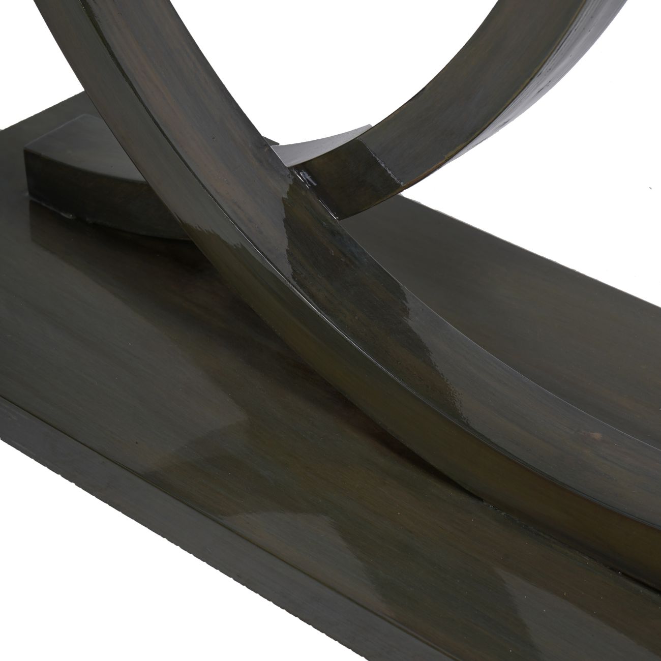 The Aureole Olive Lacquer Console Table