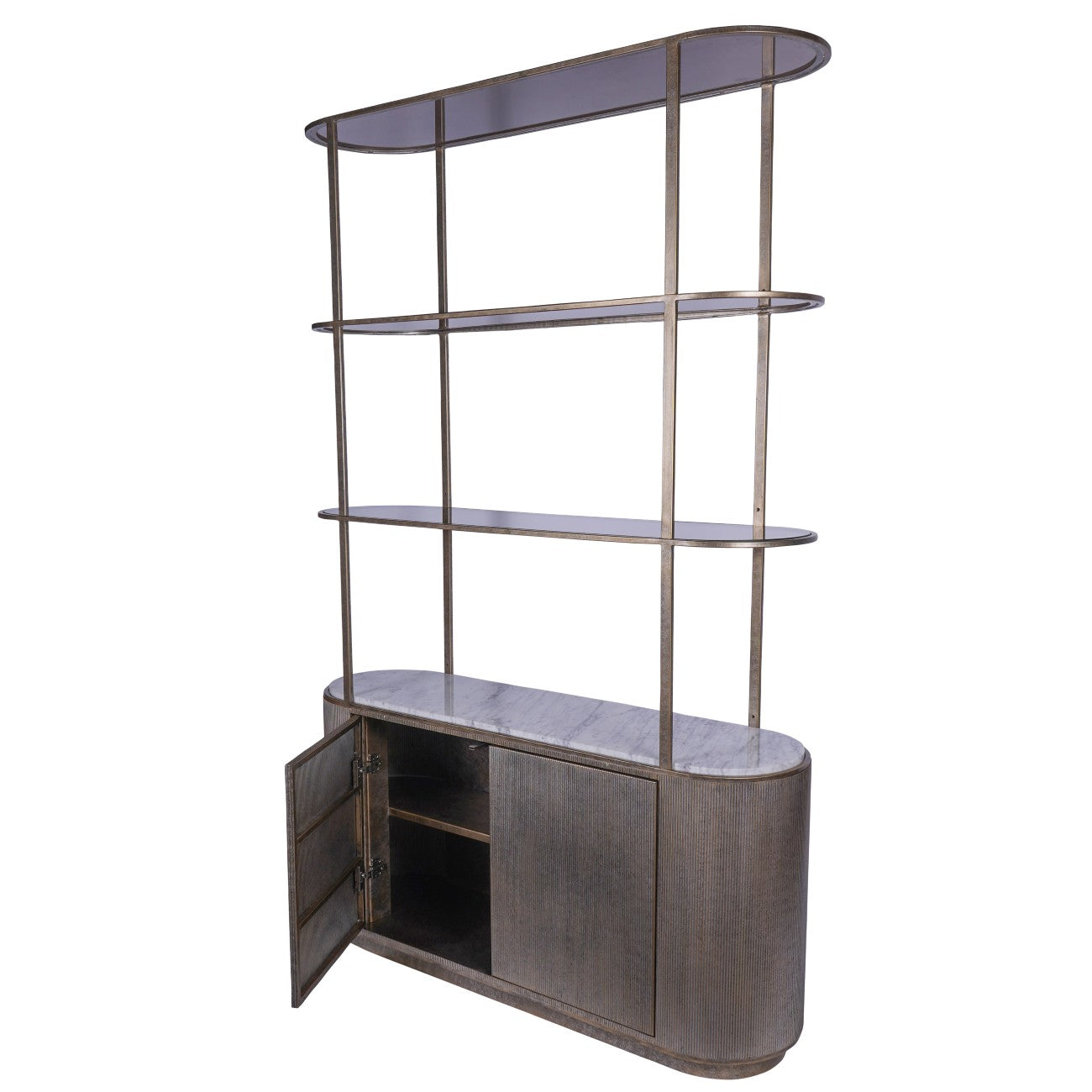 Orano Smoked Glass Shelving Unit