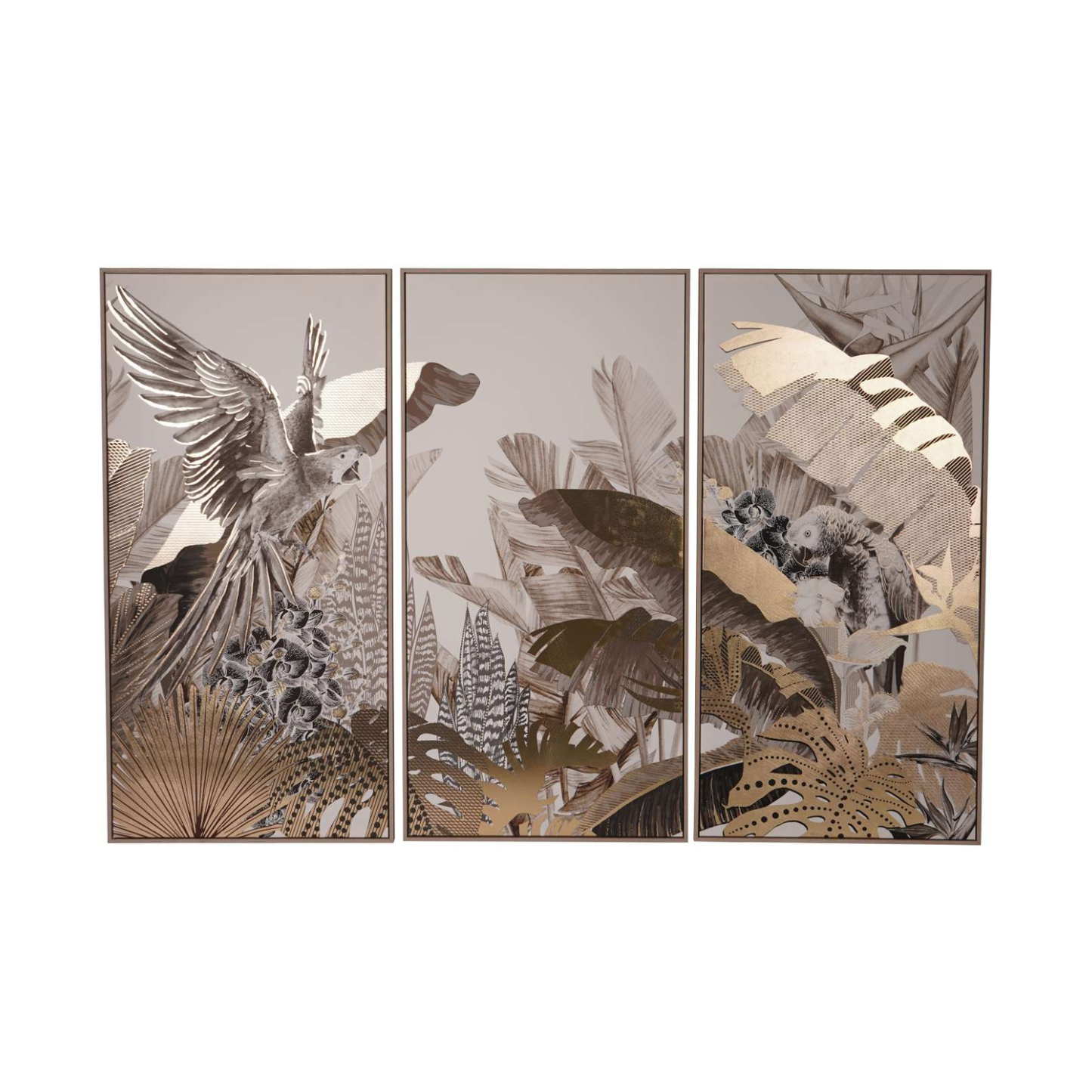 Aurora Macaw Triptych Wall Art
