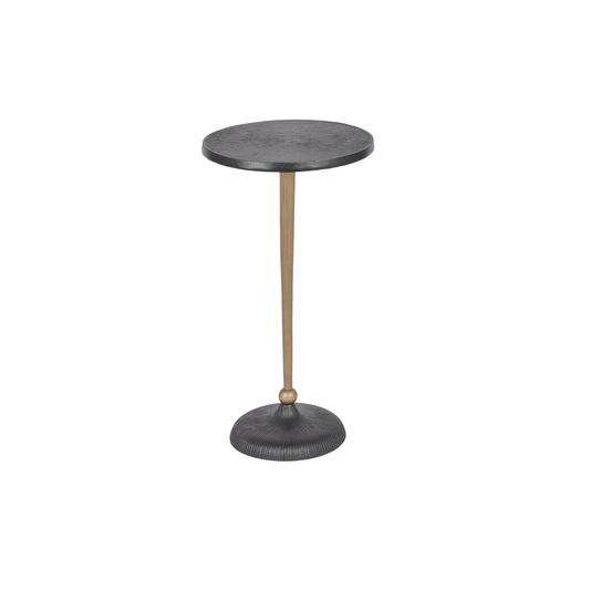 Solara Etched Bronze Pedestal Side Table