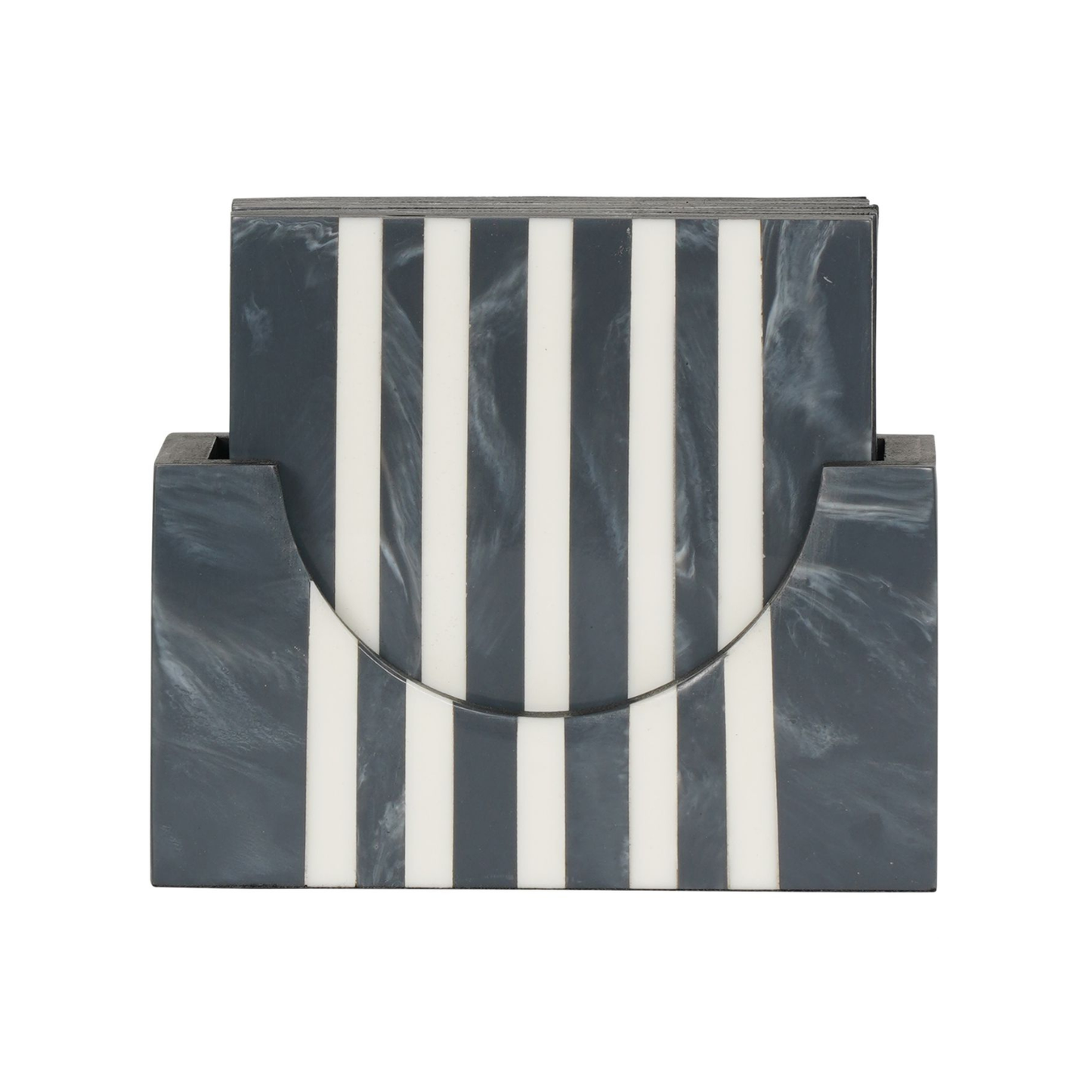 Sloane Grey Marble Stripe Coaster Set