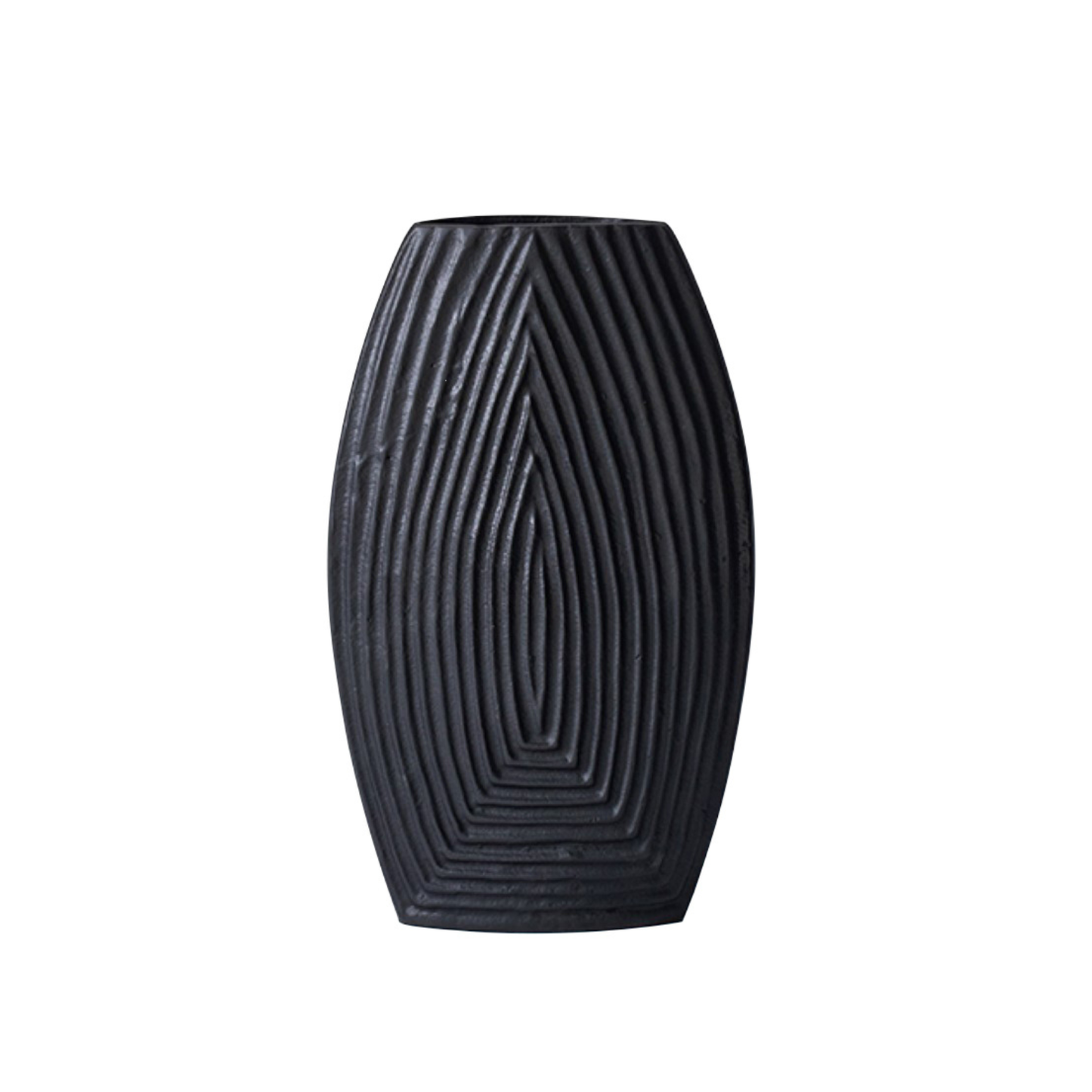 Noir Strata Carved Vase