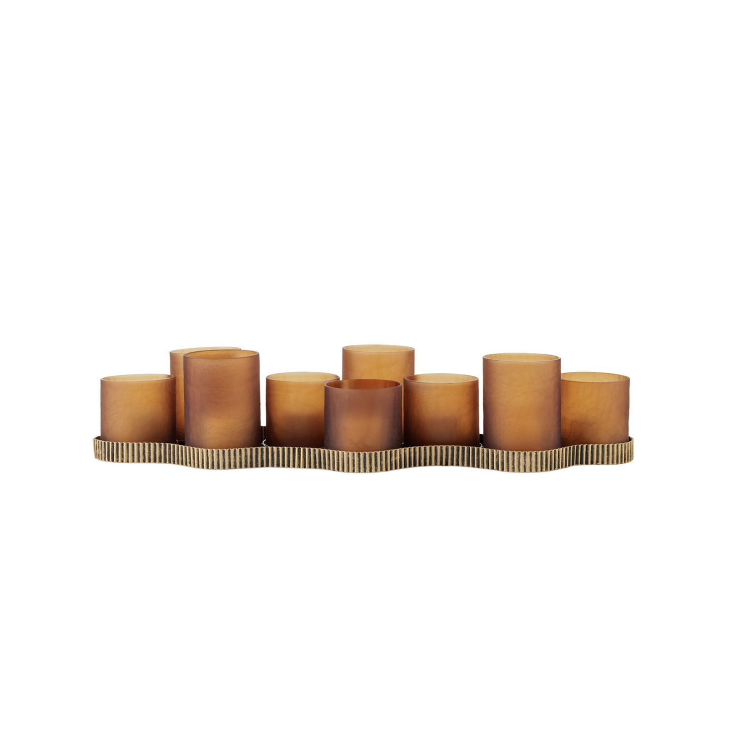 Aurelia Aged Gold 9-Light Ripple Candle Holder