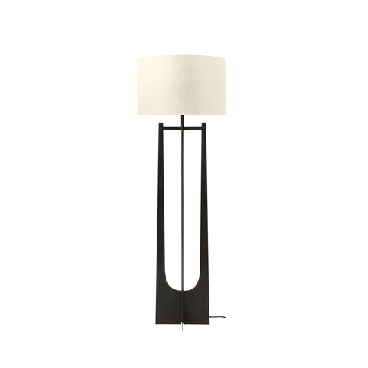 Astoria Hammered Bronze Floor Lamp with Linen Shade