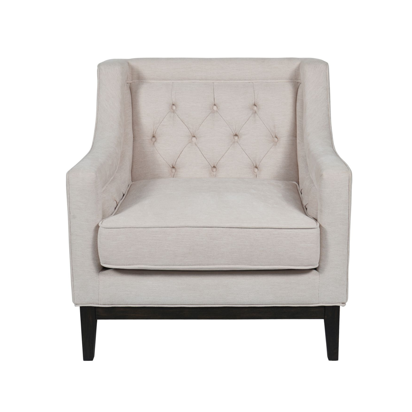 Beaumont Buttoned Armchair – Ivory Fabric