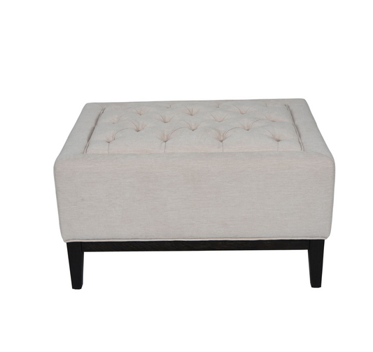 Vicuna Scallop Footstool – Smokey Taupe Velvet