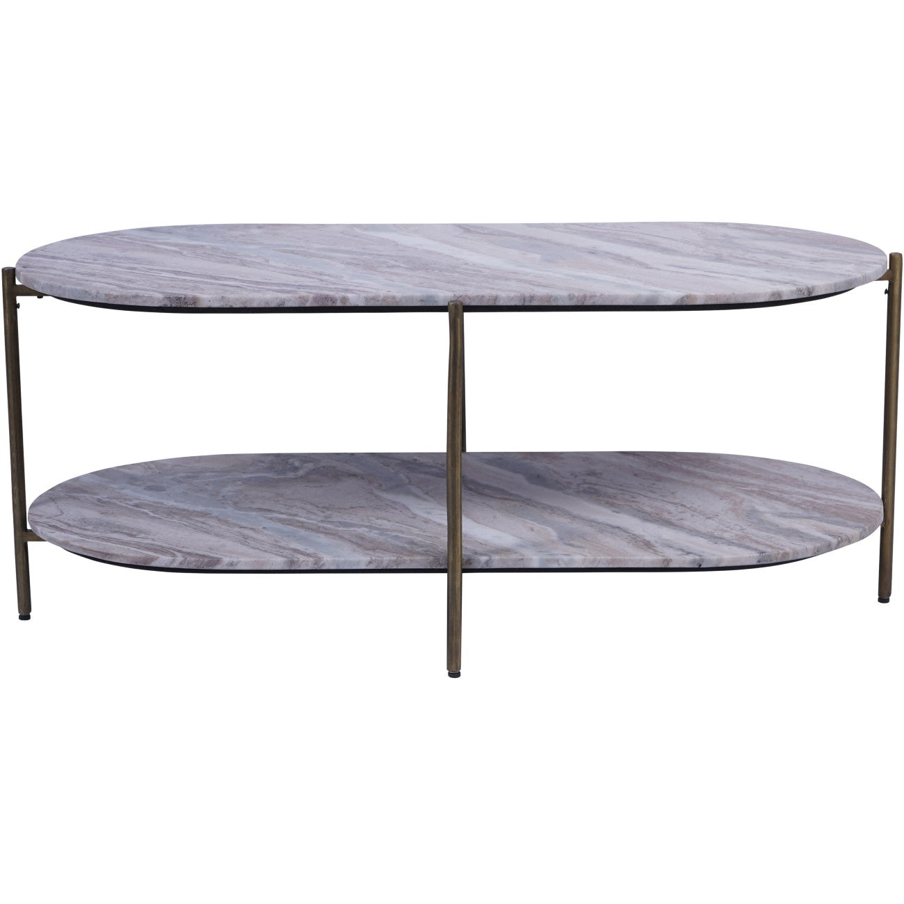 Verano Twin-Tier Marble Coffee Table – Grey & White