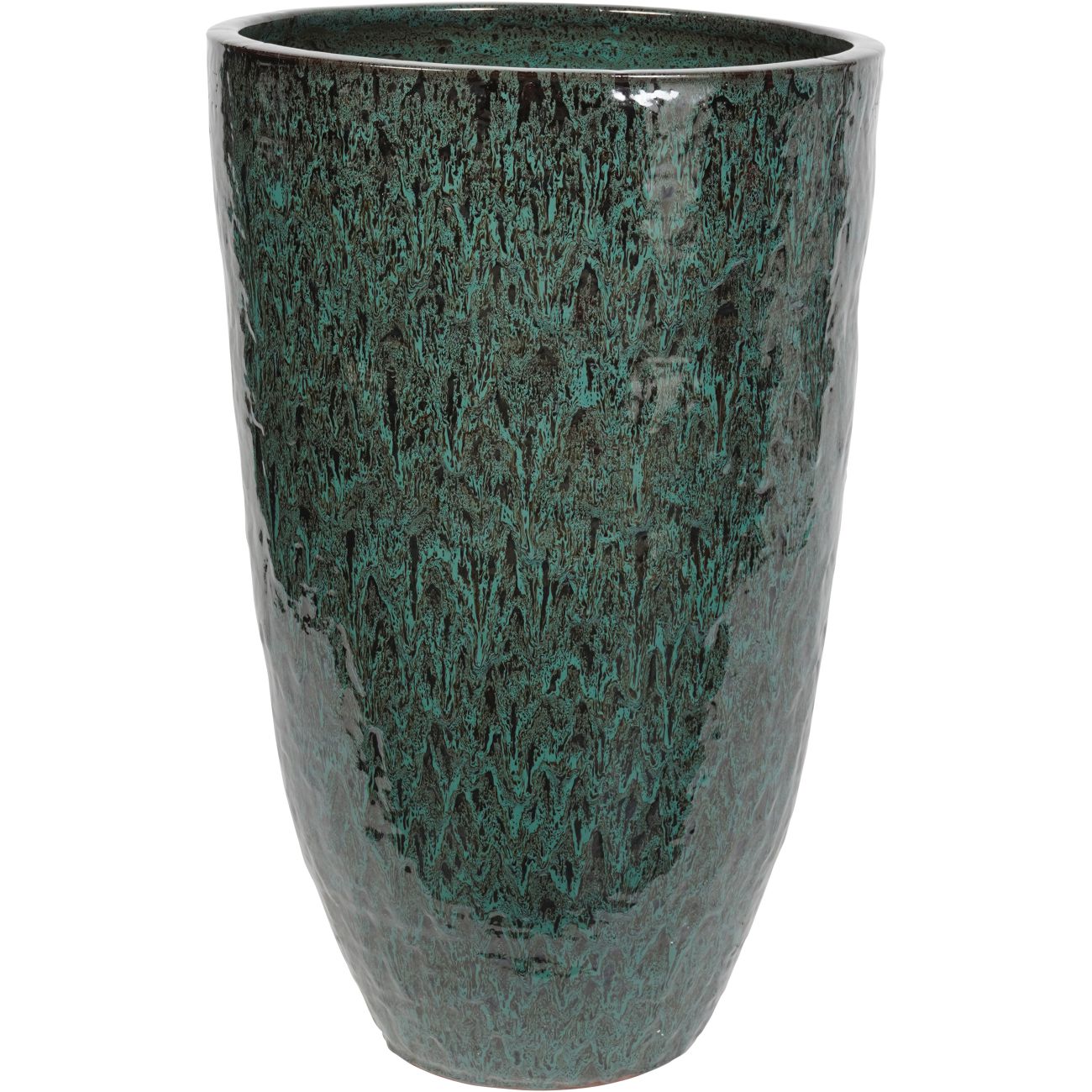 Verdara Tall Ceramic Planter – Emerald Glaze