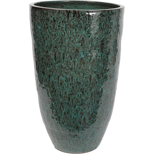 Verdara Tall Ceramic Planter – Emerald Glaze