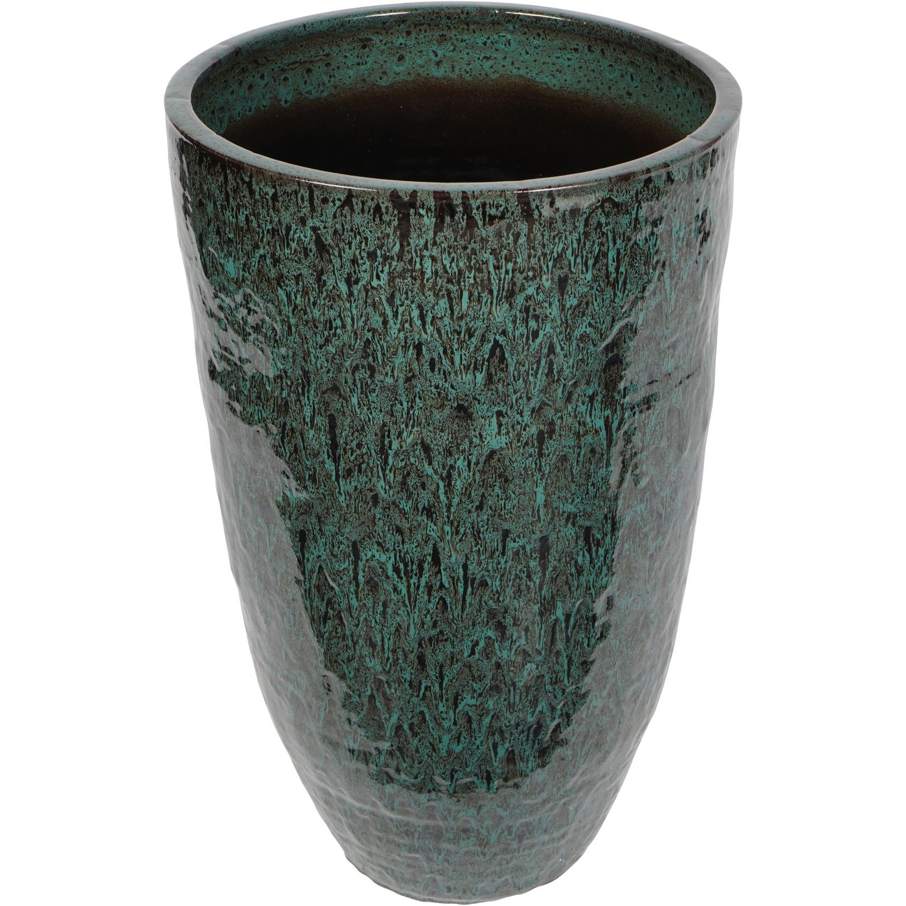 Verdara Tall Ceramic Planter – Emerald Glaze