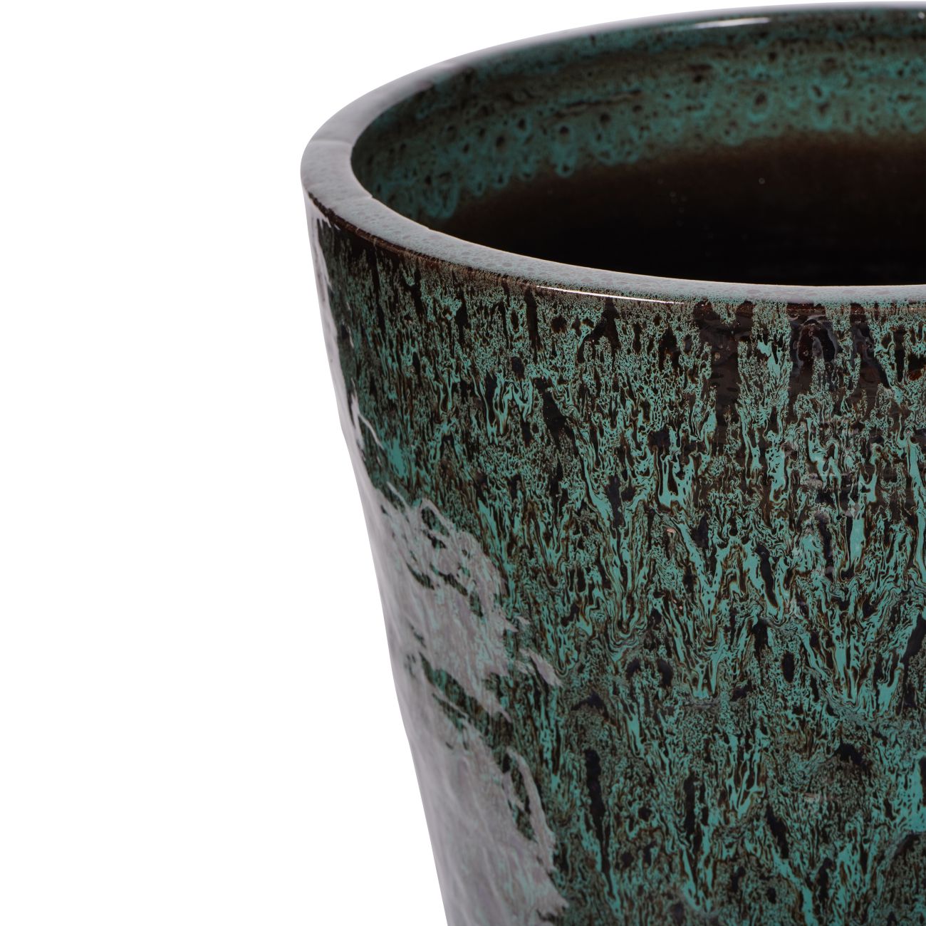 Verdara Tall Ceramic Planter – Emerald Glaze