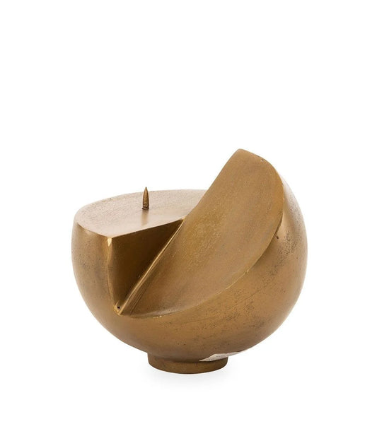 Antic Brass Pillar Candle Holder