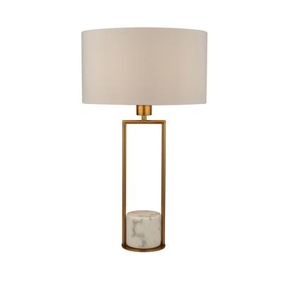 AIRE TABLE LAMP - MARBLE, GOLD & WHITE DRUM SHADE