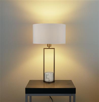 AIRE TABLE LAMP - MARBLE, GOLD & WHITE DRUM SHADE