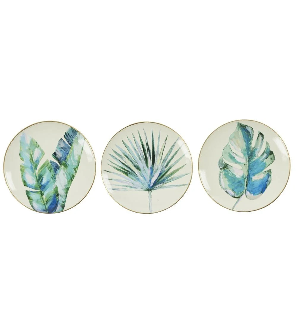 White Tessa Wall Plate Set of 3